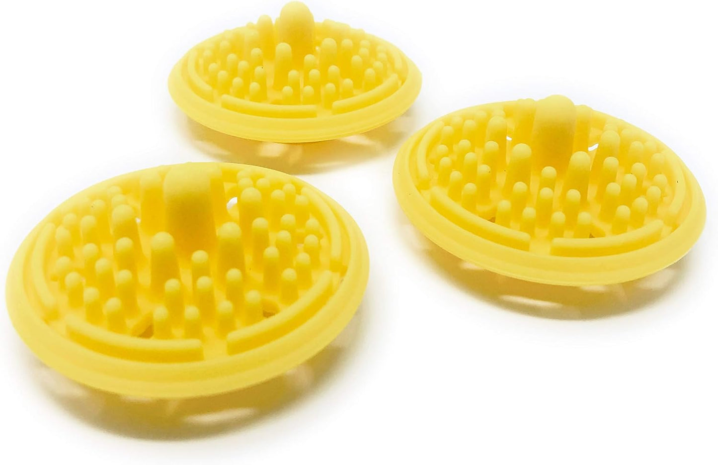 Paint Puck Paint Brush Cleaner (3-Pack, Yellow) – Reusable Silicone Insert with Suction & Nubs for Cleaning Acrylic, Oil & Watercolor Brushes – Fits Cups for Classroom, Studio & Home Use