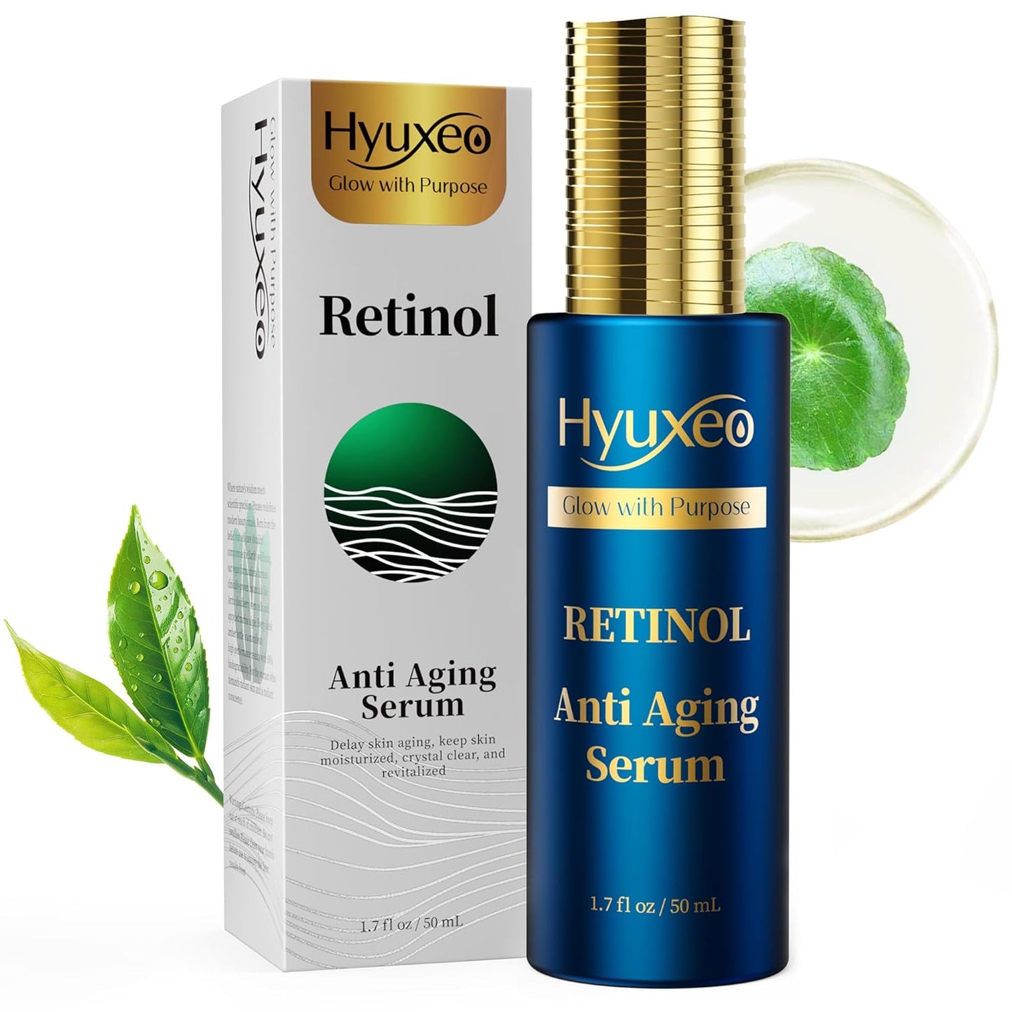 Anti Aging Serum, Fragrance Free Anti-Aging Formula with Squalane and Hydrolyzed Collagen, Improve Fine Lines and Hydrate Skin, Retinol Serum for Various types of skin