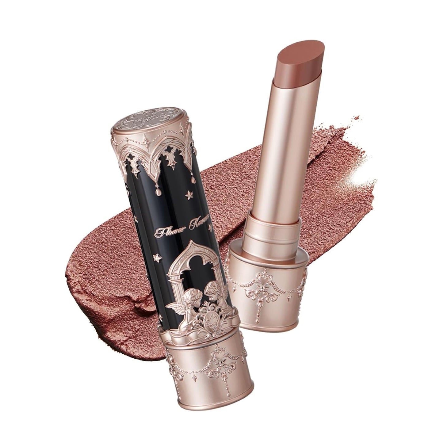 Flower Knows Little Angel Matte Lipstick,Super Soft & Ultra Silky Lip Stick,Long Lasting & Moisturizing Vegan Lip Mud for Girls&Women,Velvety Finish,3.5g,1Count(C08 Sand Tower)