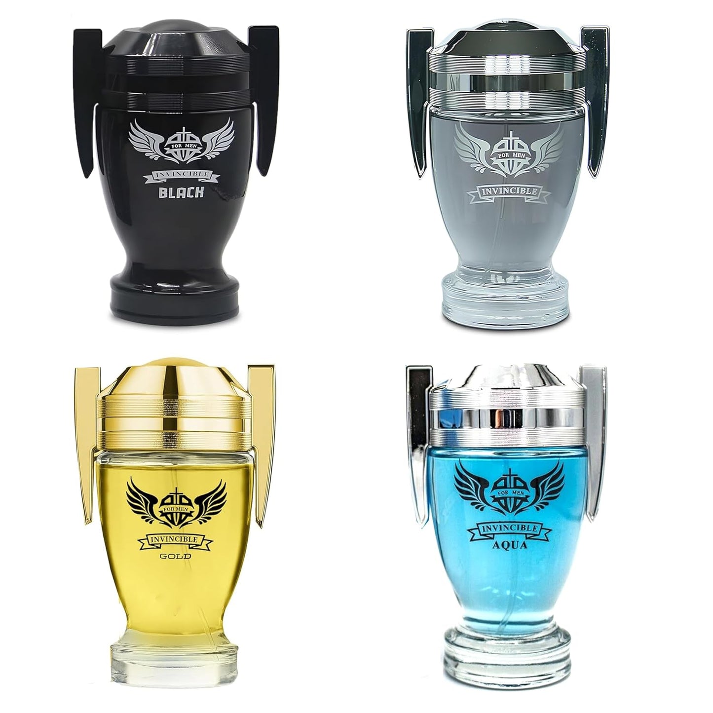 Men's Cologne Invincible Set Wonderful Multi Scent Eau de Toilette Natural Spray Men's Perfume For all Day Used 100ML Each Bottle(4 PCS)