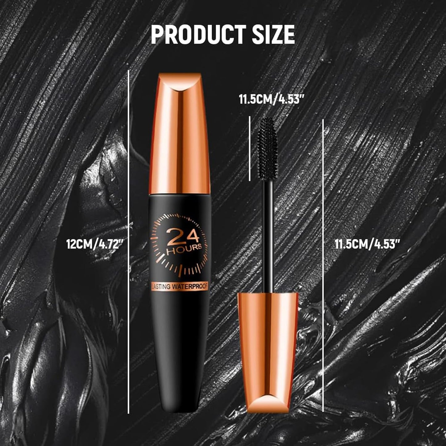 2025 New Waterproof Silk Fibre Thick Mascara, Iron Wand Mascara Curling Eyelashes Iron Mascaras with No Flaking, Long-Lasting 4D Curling Silk Fiber Lash Mascaras for Women Eyes Makeup(2PCS)