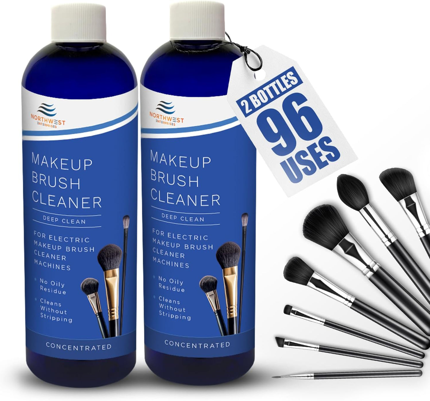 NORTHWEST ENTERPRISES Makeup Brush Cleaner Solution for Electric Makeup Brush Cleaner Machines - Professional Grade (16 ounces)