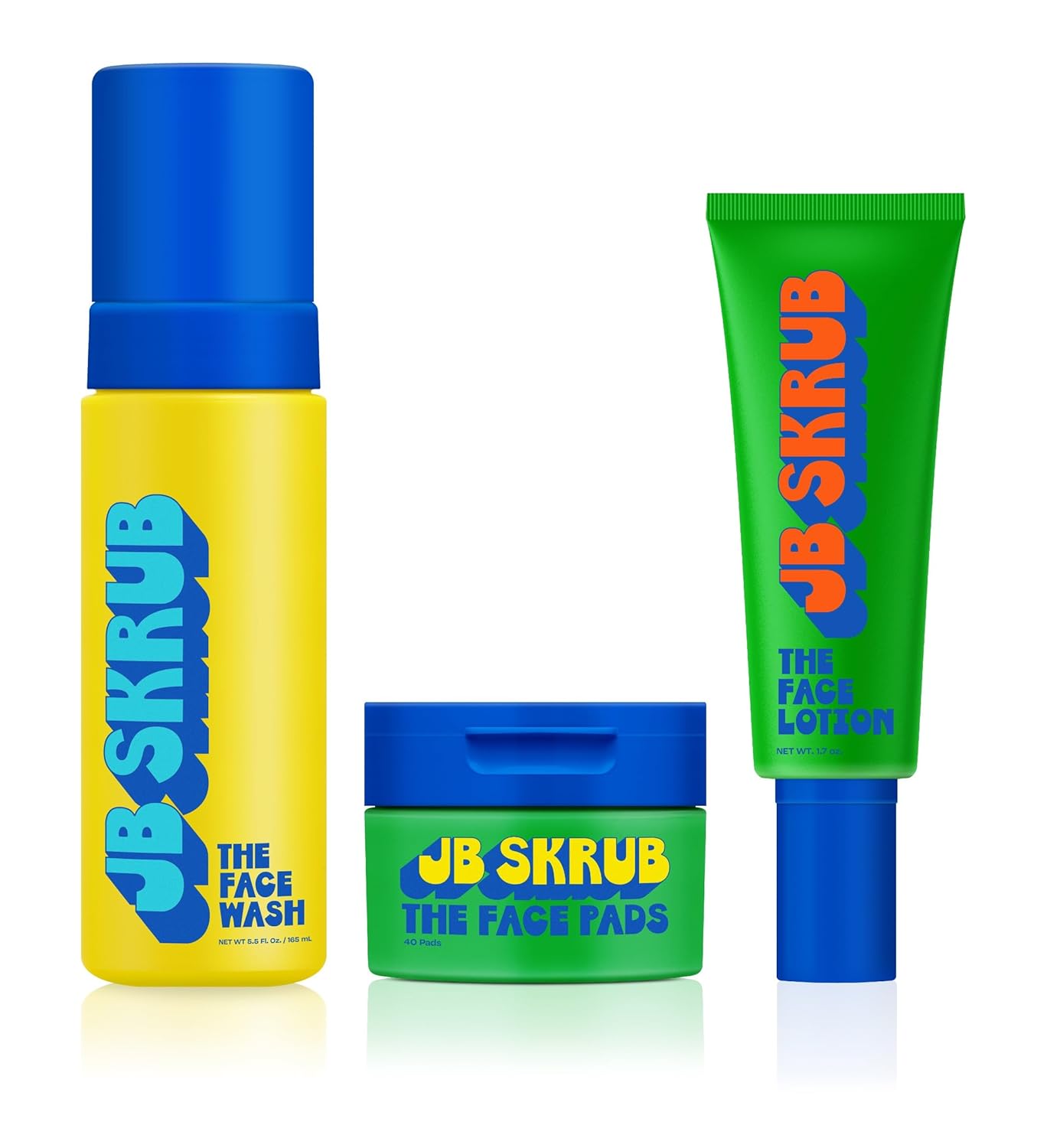 JB SKRUB Ultimate Face Care Bundle: The Face Lotion, Pads and Wash for Kid,Tween and Teen Boys - Confidence in Every Pump, Pad, and Wash