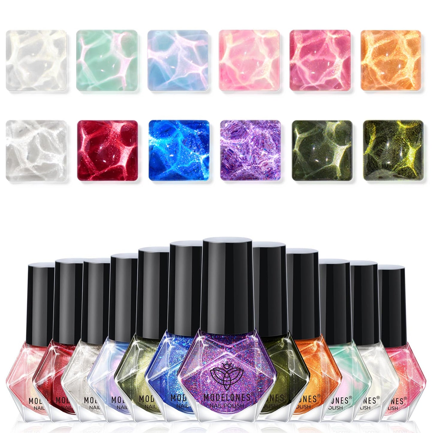 modelones Nail Polish Set, 12 Colors Winter Sparkle Dark Green Red Glitter Silver Champagne Burgundy Gold Nail Polish Set Quick DIY Finger Nail Polish Manicure DIY Nail Art Salon Home Gift