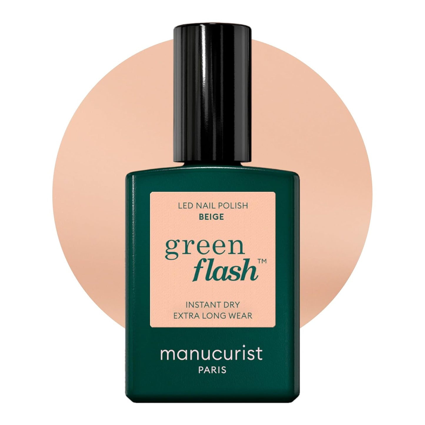 Manucurist • Green Flash LED Gel Nail Polish • Vegan • 12-Free, Plant-Based (61%) Gel Polish • Made in France • 0.5 fl oz (BEIGE)