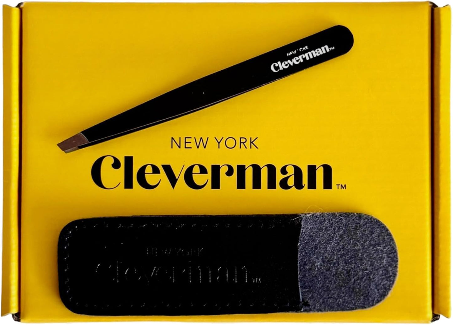 Cleverman Precision Slant Tweezer – Expert Eyebrow and Facial Hair Removal, Ideal for Ingrown Hair & Splinters, Travel Tweezer