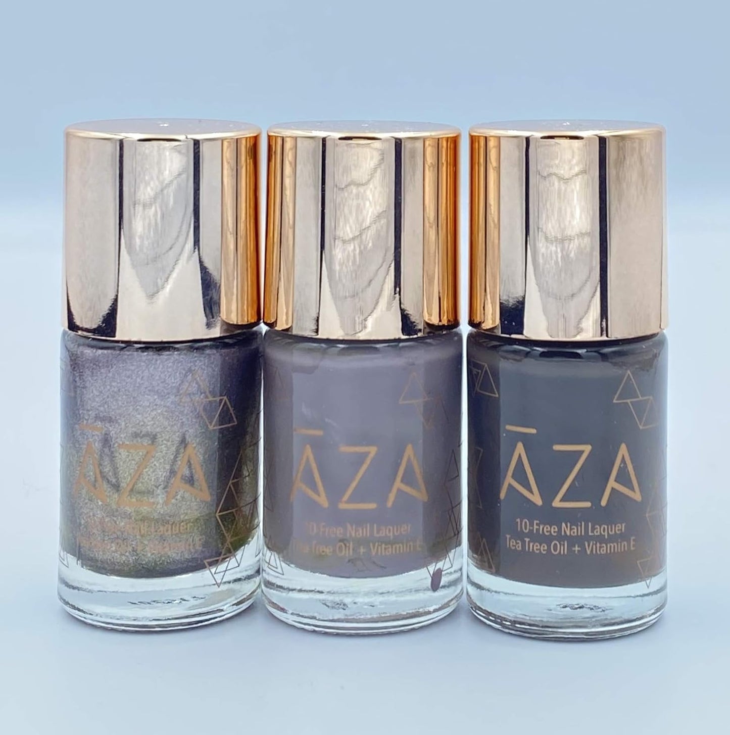 AZA Nail Polish - Vegan, 10-Free, Cruelty-Free, Non-Toxic, Chip Resistant, Gorgeous Shades (Bright Collection of Own It, Don't Take it Personal and Moody)