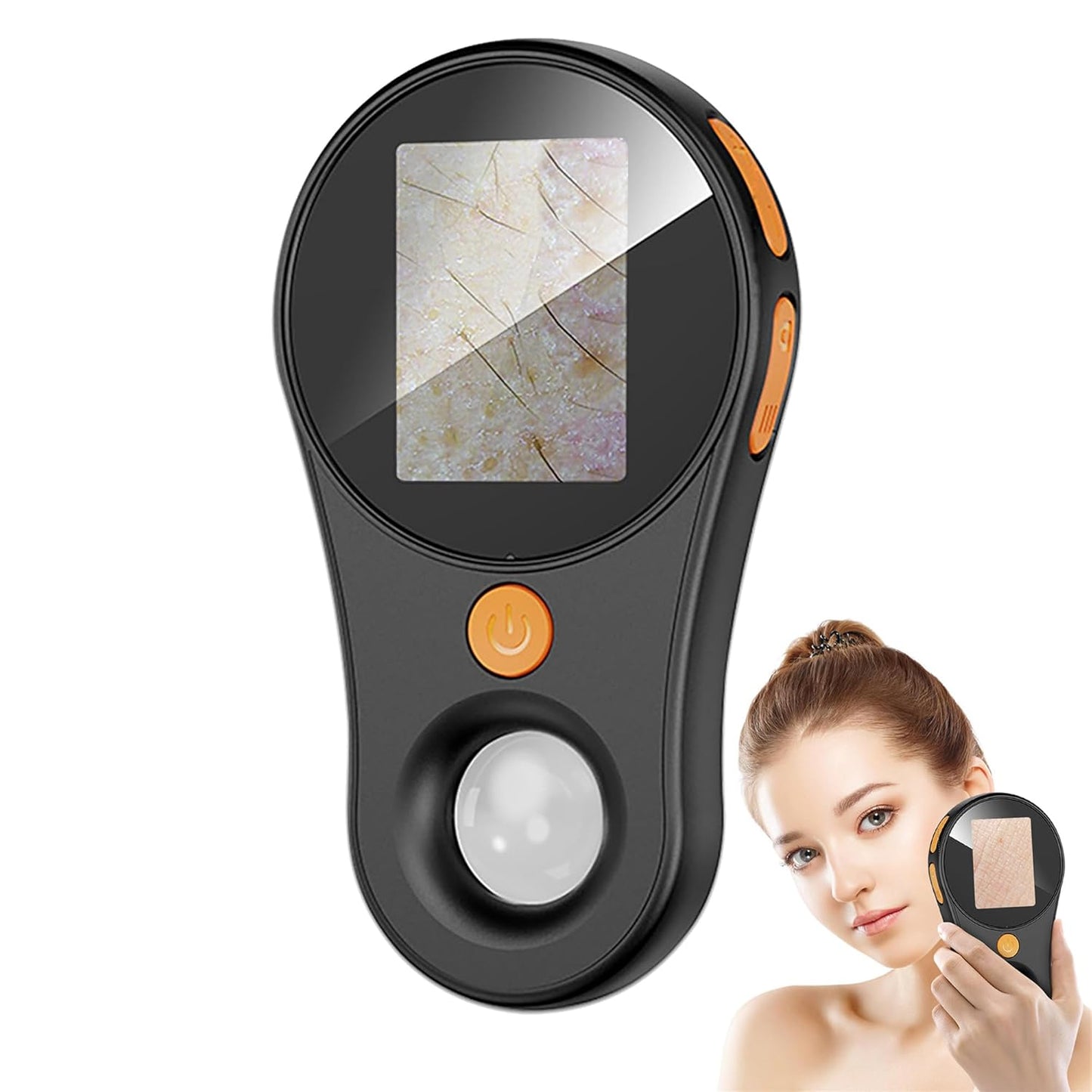 Handheld Dermatoscope Skin Analyzer Machine, Wireless Portable Digital Microscope with 1080P IPS Screen 8 LEDs, 500X Magnifier, for Scalp/Hair Trichomes Facial Skin Dermatoscope