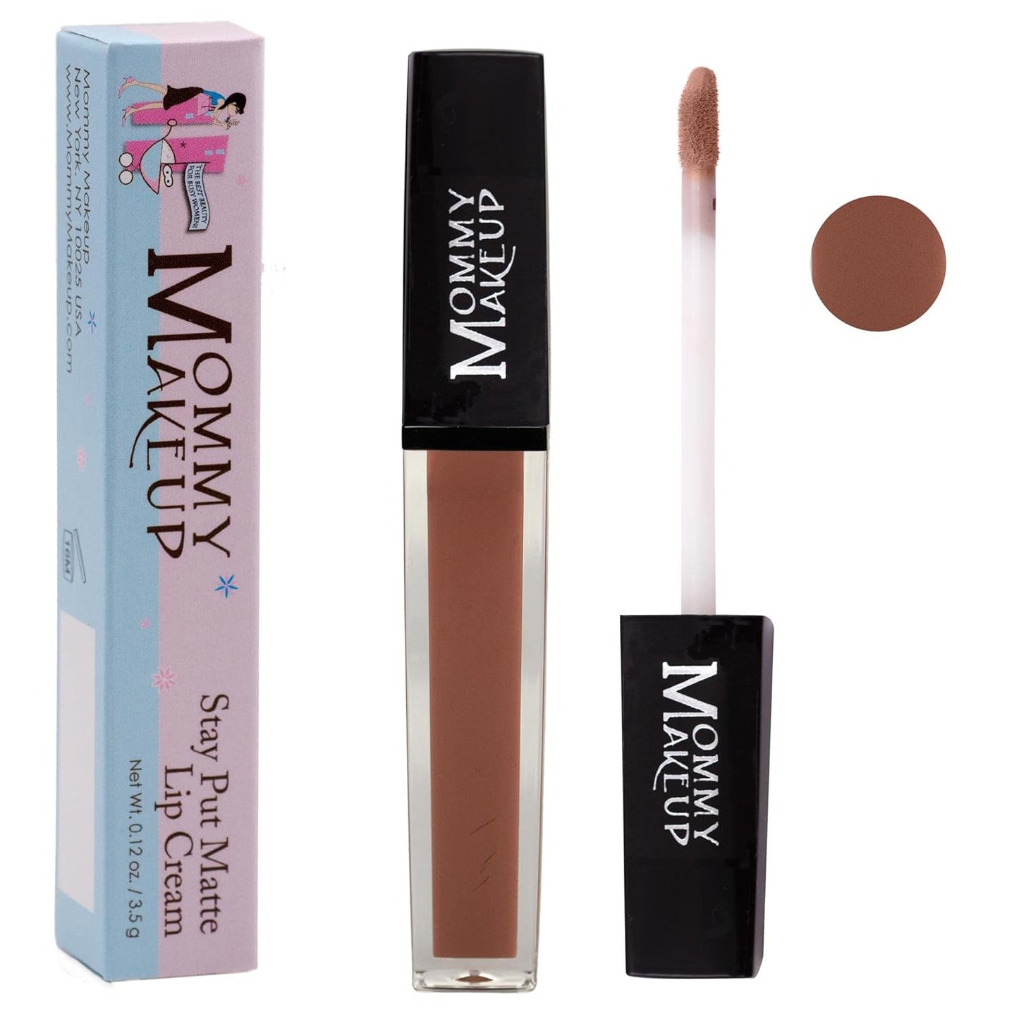 Mommy Makeup Stay Put Matte Lip Cream - Kiss-proof, Transfer-proof, Waterproof, Long Lasting Lipstick - Non-Drying Formula Infused with Vitamin E (Audrey)