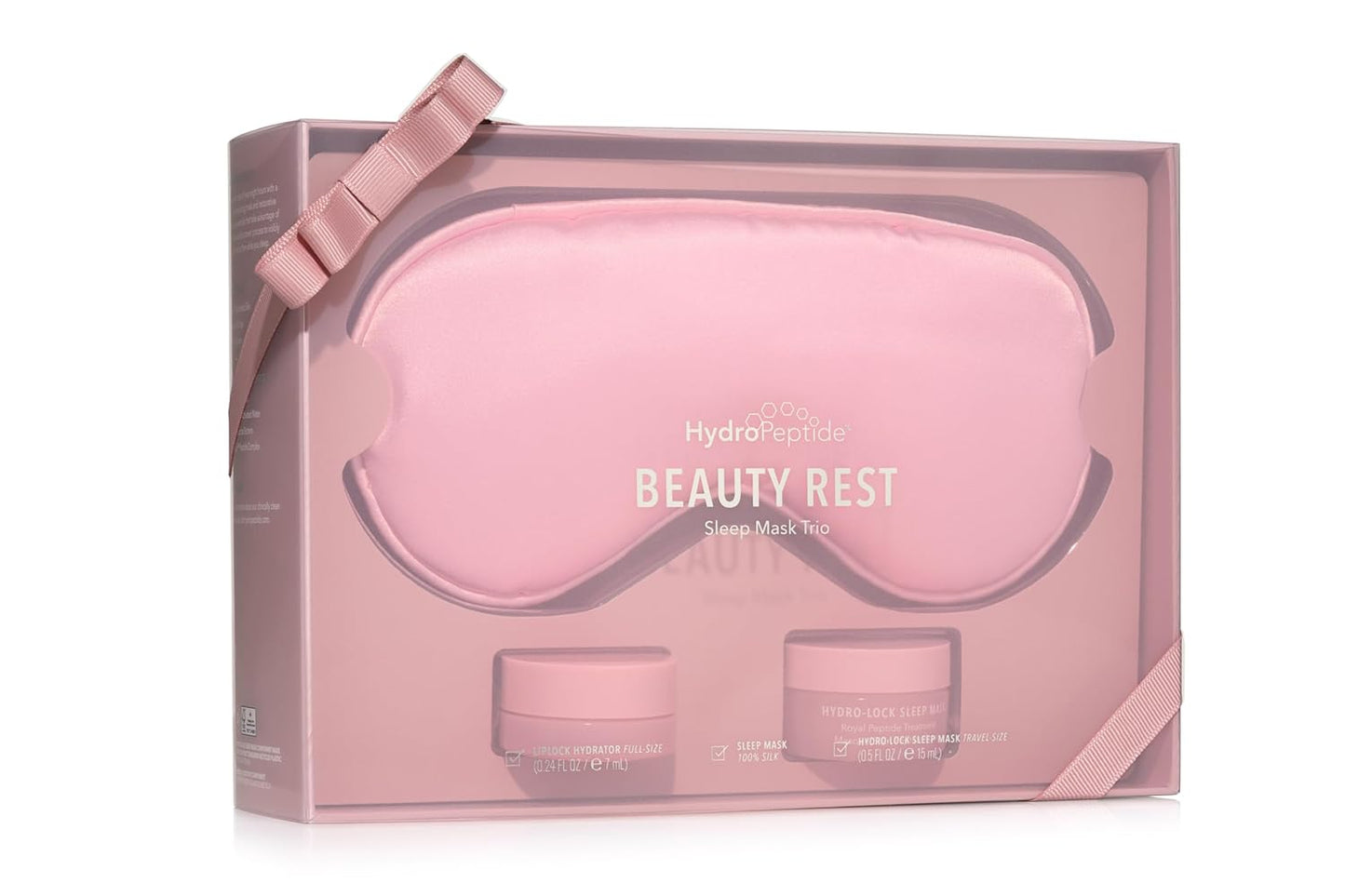 HydroPeptide Beauty Rest, Sleep Mask Trio Set: Hydro Lock Sleep Mask, LipLock Hydrator & 100% Silk Sleeping Mask