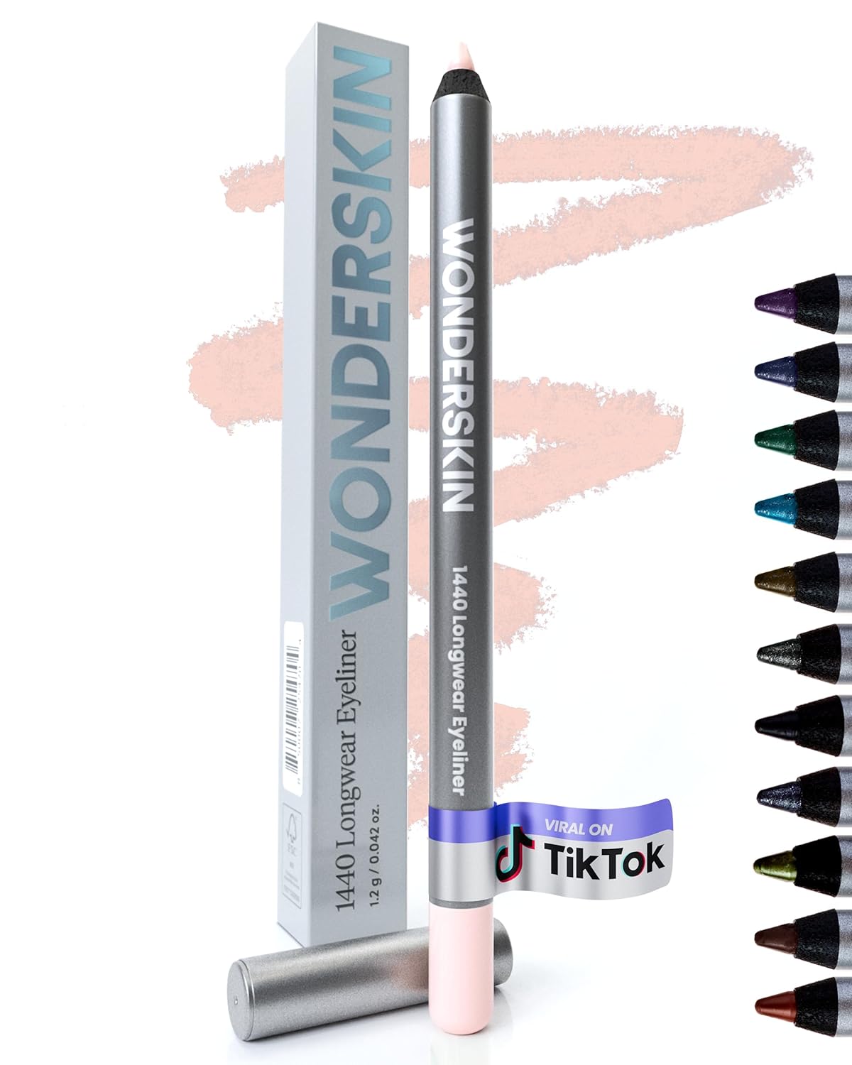Wonderskin Eyeliner Pencil, 1440 Longwear Pink Eyeliner Pencil - Waterproof, Sharpenable & Smudge Proof