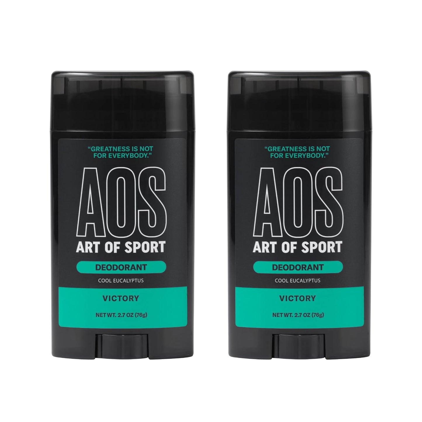 Art of Sport Men’s Deodorant, Talc Free, Eucalyptus Fragrance, Made with Natural Botanicals, Green Tea, Made for Athletes, Victory Scent, 2.7 Ounce (Pack of 2)