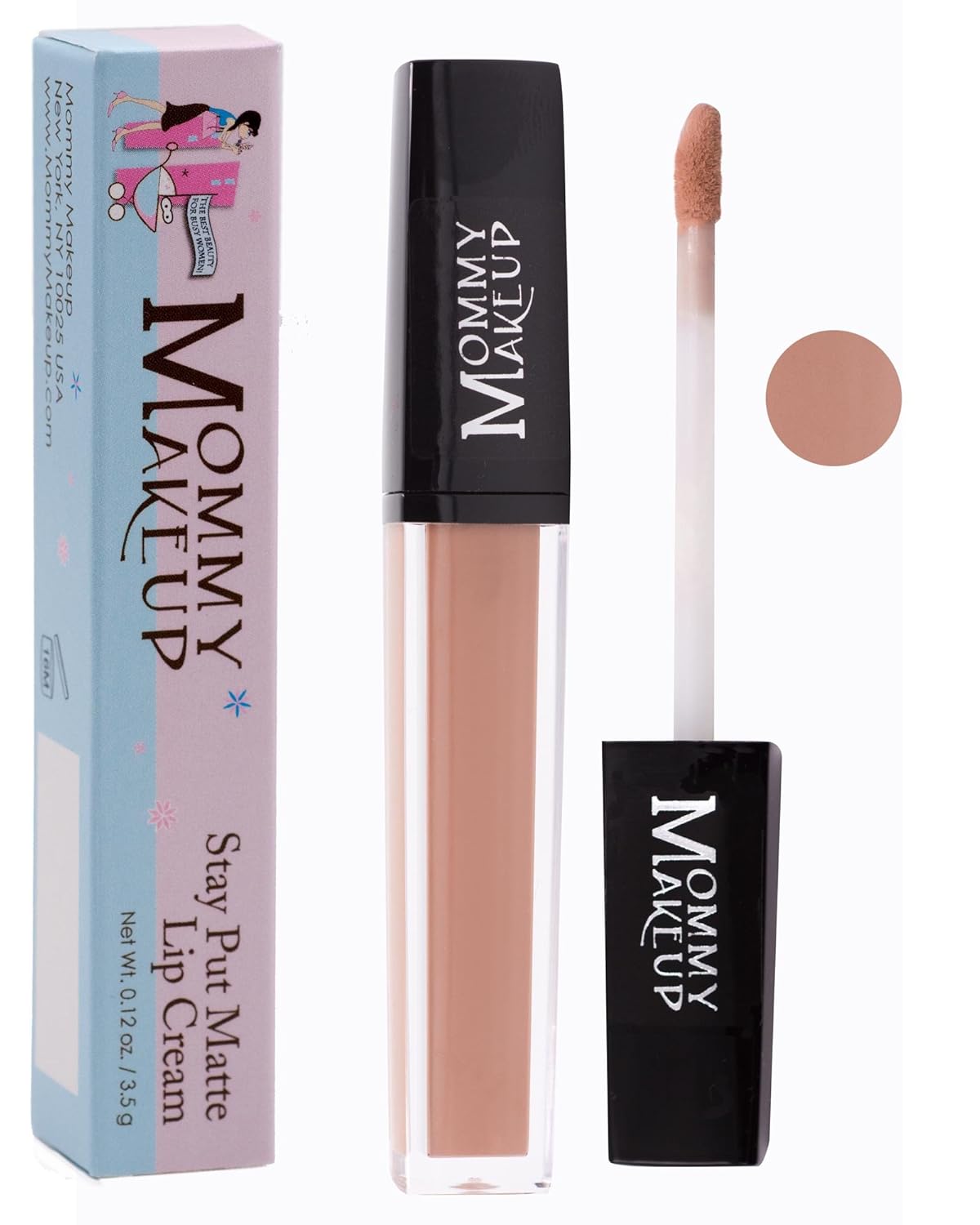 Mommy Makeup Stay Put Matte Lip Cream - Kiss-proof, Transfer-proof, Waterproof, Long Lasting Lipstick - Non-Drying Formula Infused with Vitamin E (Ginger)
