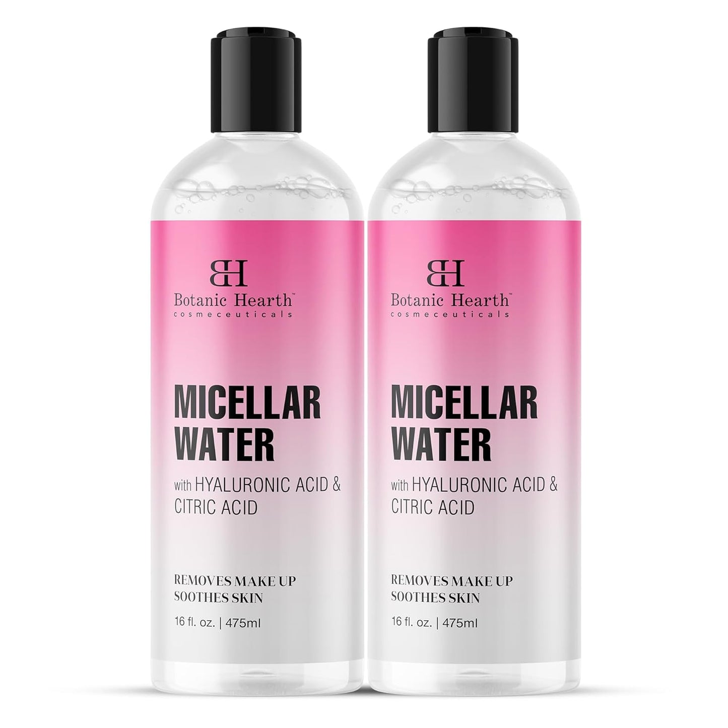 Botanic Hearth Micellar Water | Gently Cleanses, Makeup Remover With Dual|Phase Formula, Pack Of 2 (16 Fl Oz Each) | Suitable For All Skin Types