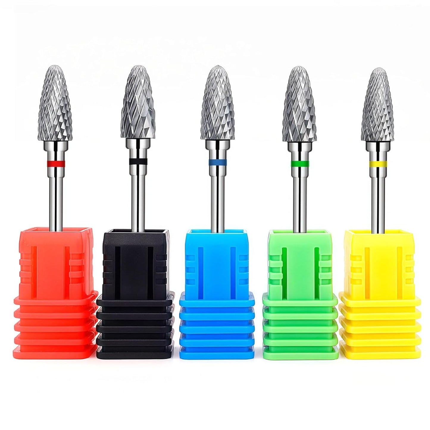 Fantexy Nail Drill Bits Set for Acrylic Nails,3/32 Inch Professional Tungsten Nail File Bits Nail Art Tools,Manicure Pedicure Shapen Remove Tools, Home Salon Use(5Pieces
