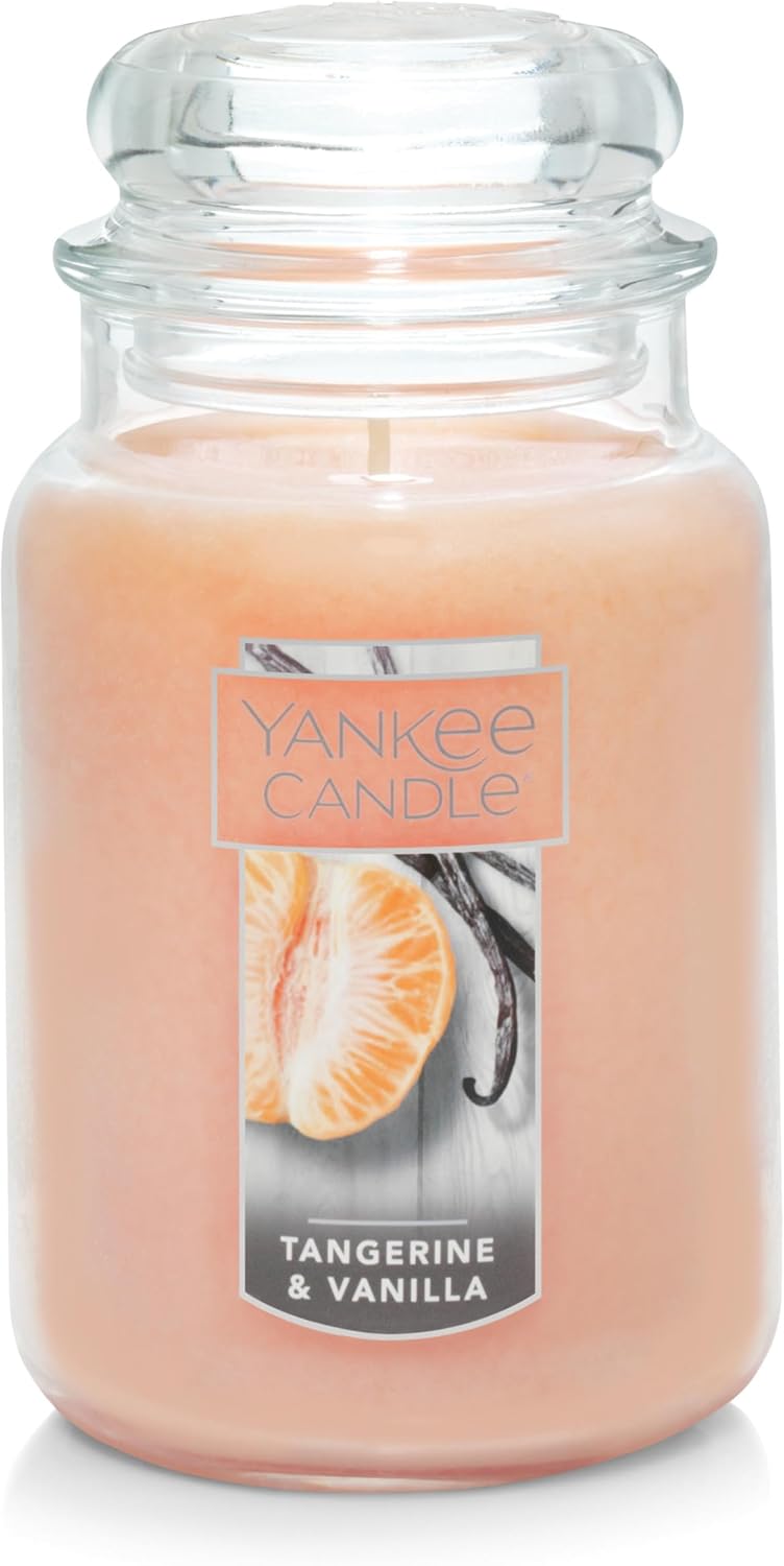 Yankee Candle Tangerine & Vanilla Scented Classic 22oz Large Jar Single Wick Candle Over 110 Hours of Burn Time