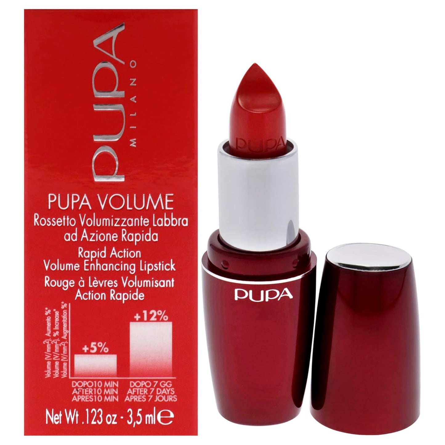 Pupa Milano Pupa Volume Rapid Action Enhacing Lipstick - 403 Euphoria Red for Women - 0.123 oz Lipstick
