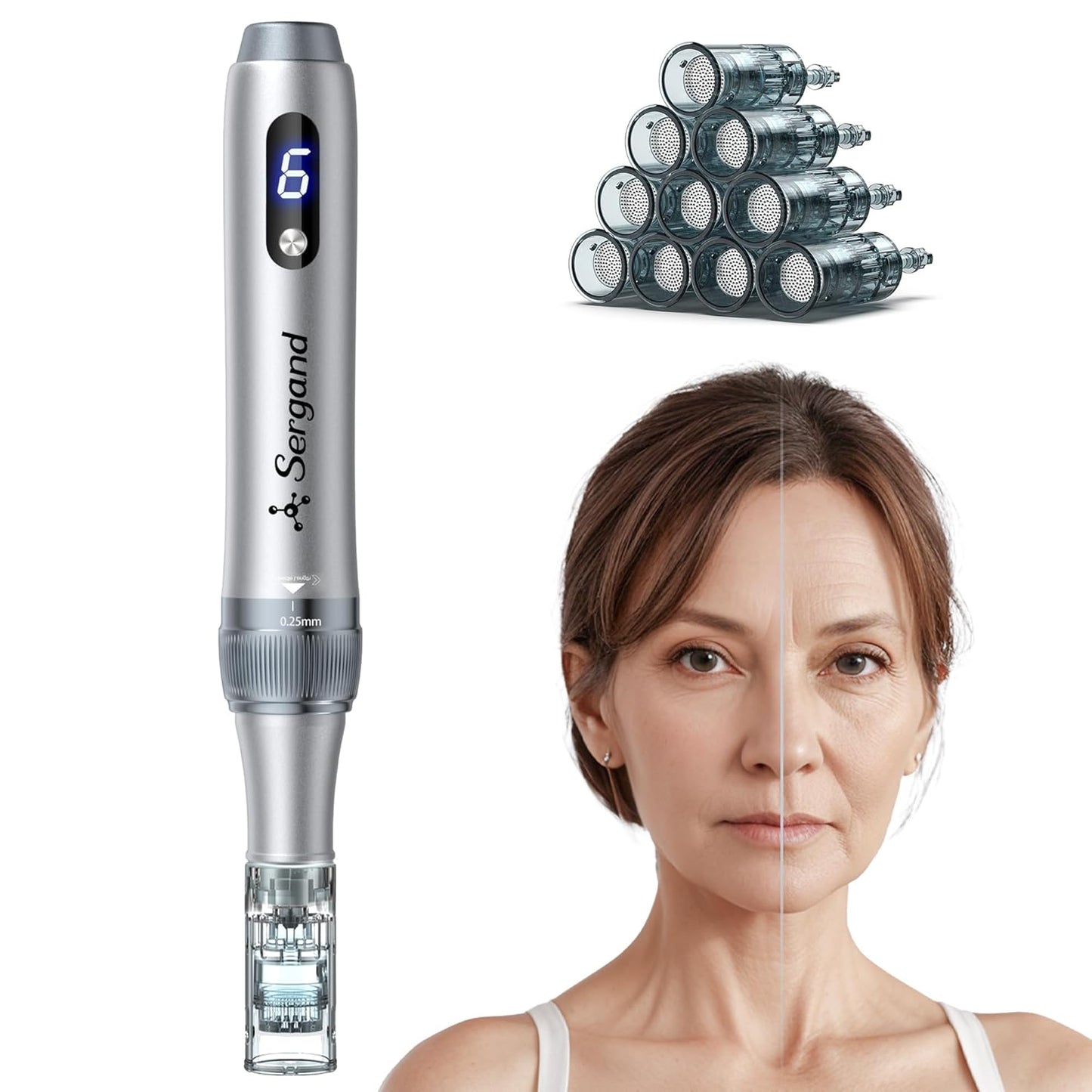 Sergand 0.25mm Derma roller pen,The needle length is 0.25mm