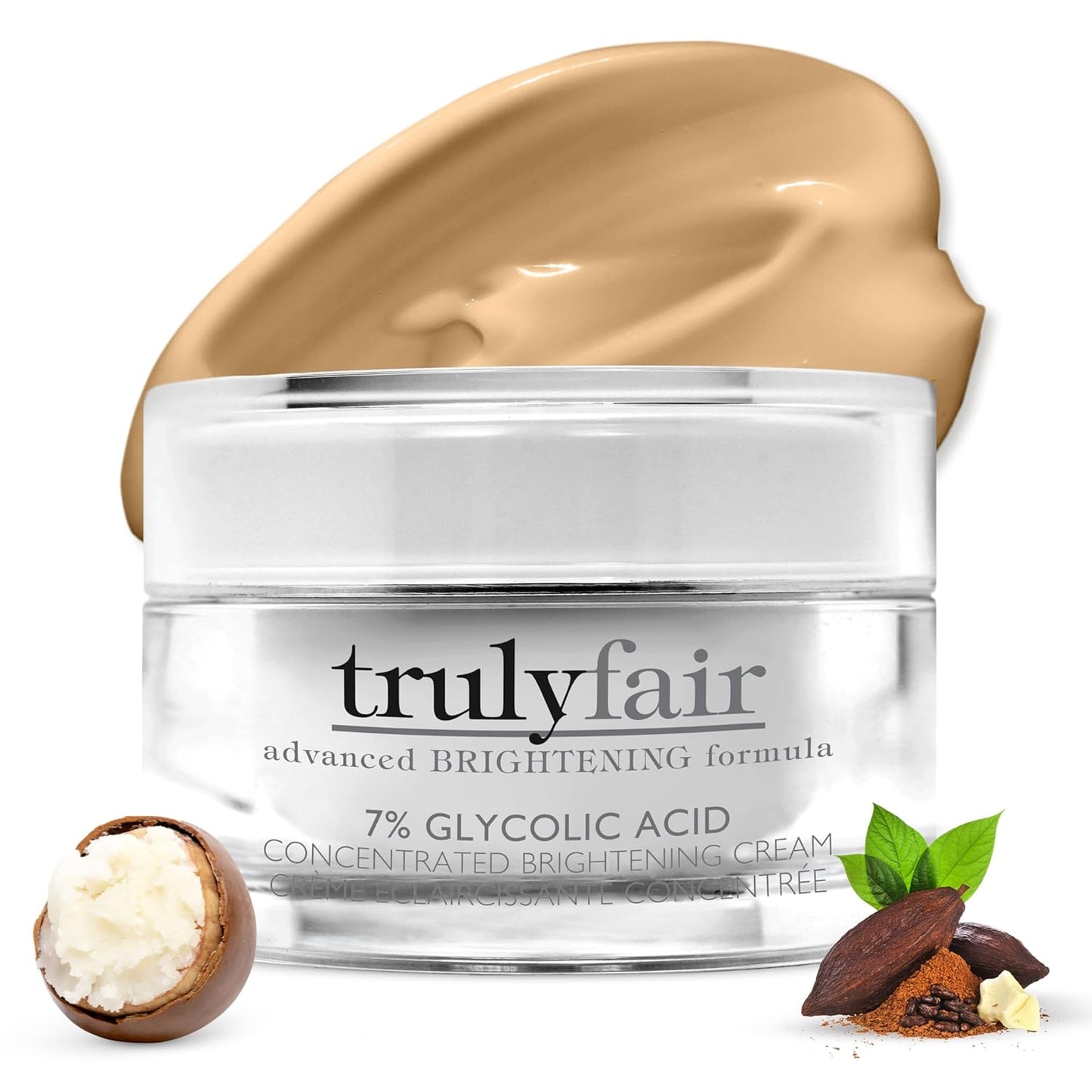 7% Glycolic Acid Concentrated Brightening Cream for women - Night cream - Shea Butter - Amino Acids - Paraben -free - 1.7 oz