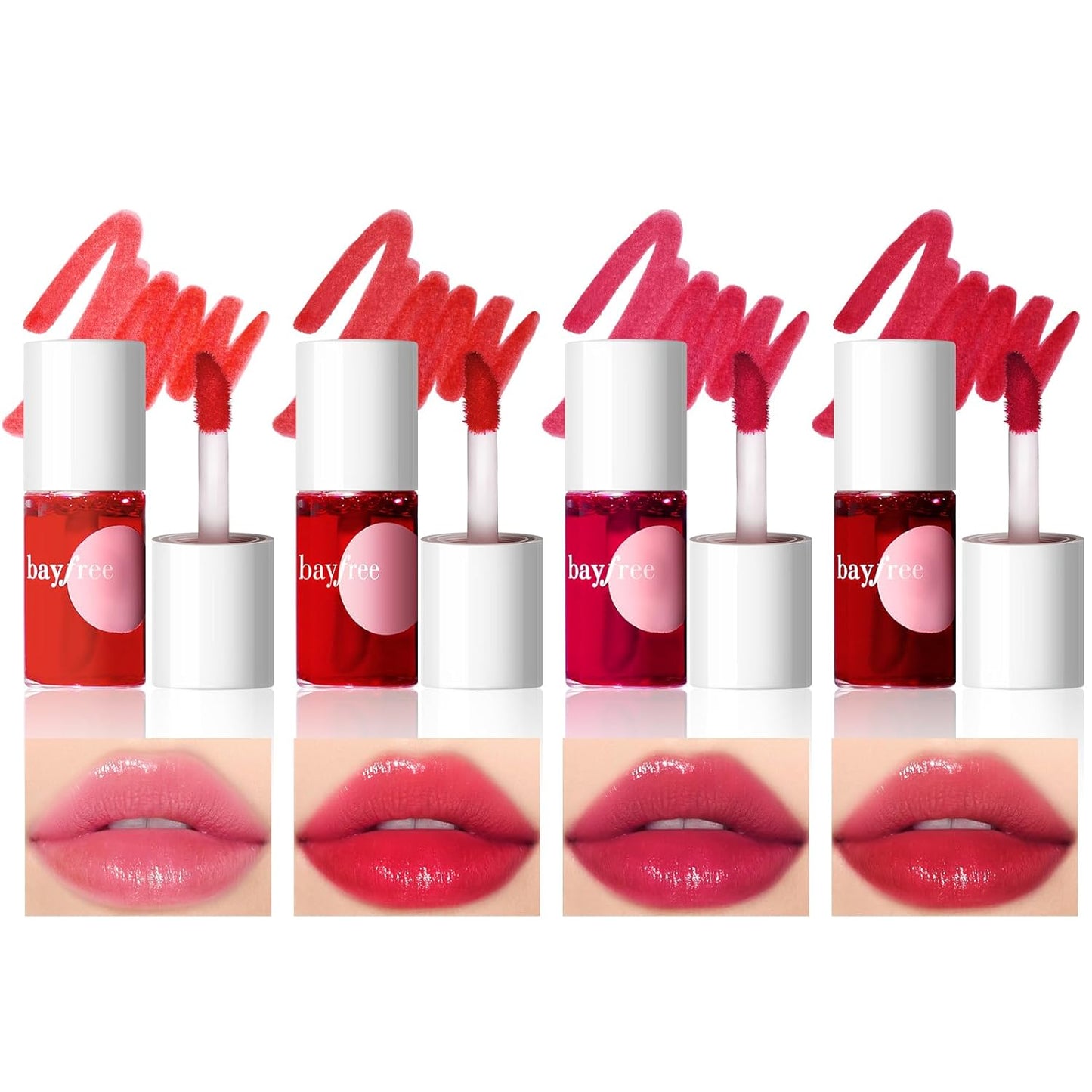 bayfree Lip Tint Stain, Long Lasting Korean Lip Stain Set, Non-sticky Waterproof Lightweight Lip and Cheek Tint, Moisturizing High Pigment Water Tint, Matte Finish Lip Tint