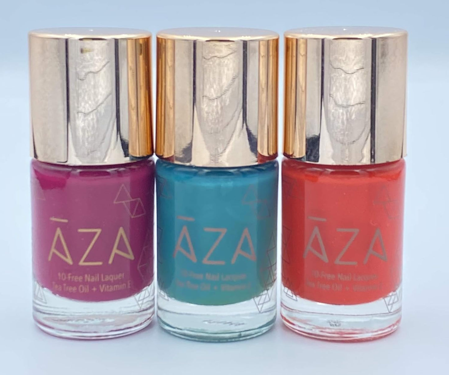 AZA Nail Polish - Vegan, 10-Free, Cruelty-Free, Non-Toxic, Chip Resistant, Gorgeous Shades (Dreaming of Threesomes-Bright Collection of Maneater, Where's My Cowboy and No Love for Scrubs)