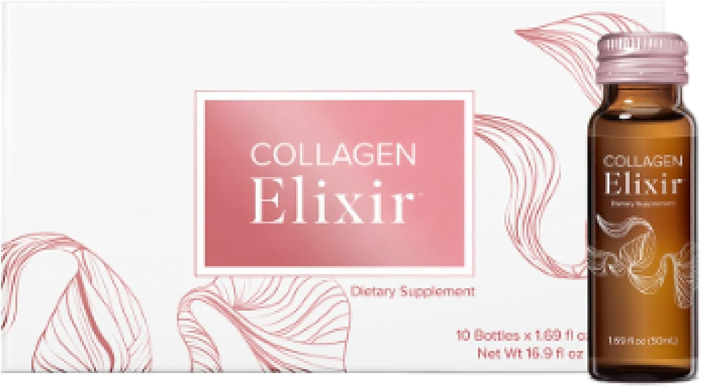 Isagenix Collagen Elixir - Drink with Marine Collagen Peptides - Support a Youthful Appearance with Vitamin C, Zinc & Biotin - 50 mL