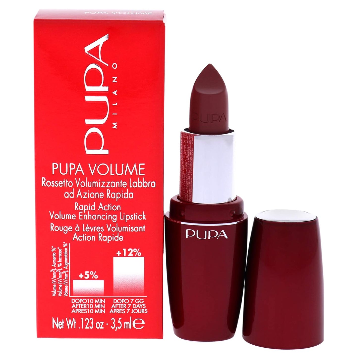 Pupa Milano Pupa Volume - Plumping, Hydrating, Cream Formula Lipsticks - Lasting Color That Stays On Lips All Day Long - Lustrous, Flattering Shades For All Skin Complexions - 200 Natural - 0.123 Oz