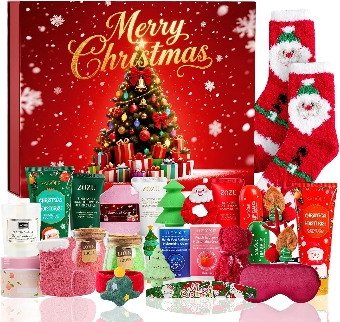 Advent Calendar 2025, Beauty Advent Calendar for Women 24 Days, Bath and Body Gifts Sets, Christmas Gifts Baskets, Skincare Beauty Gift Baskets
