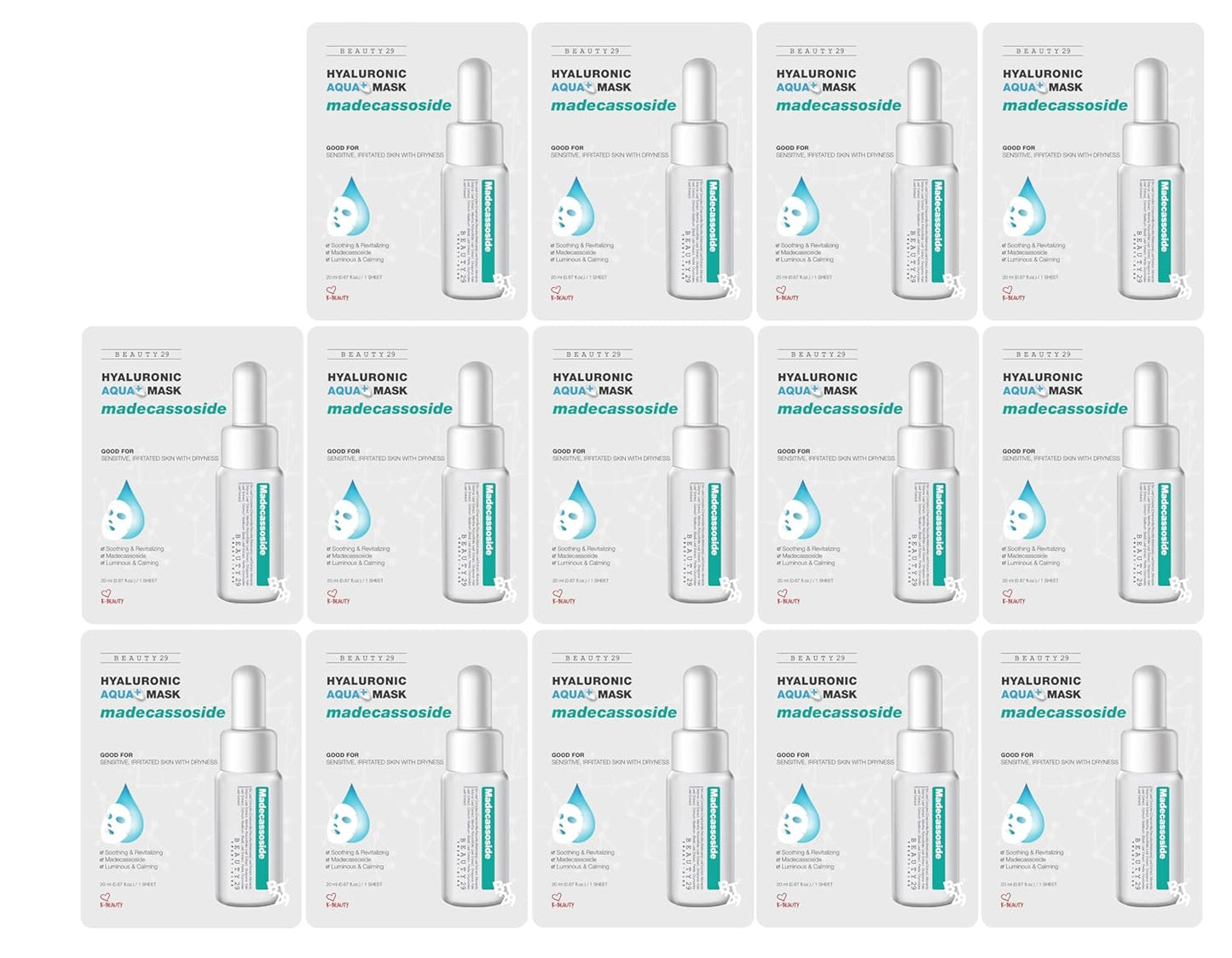 Hyaluronic Aqua Plus Essence Full Face Facial Sheet Mask 14 Sheets - 2 WEEKS SET (MADECASSOSIDE - 14 pack)