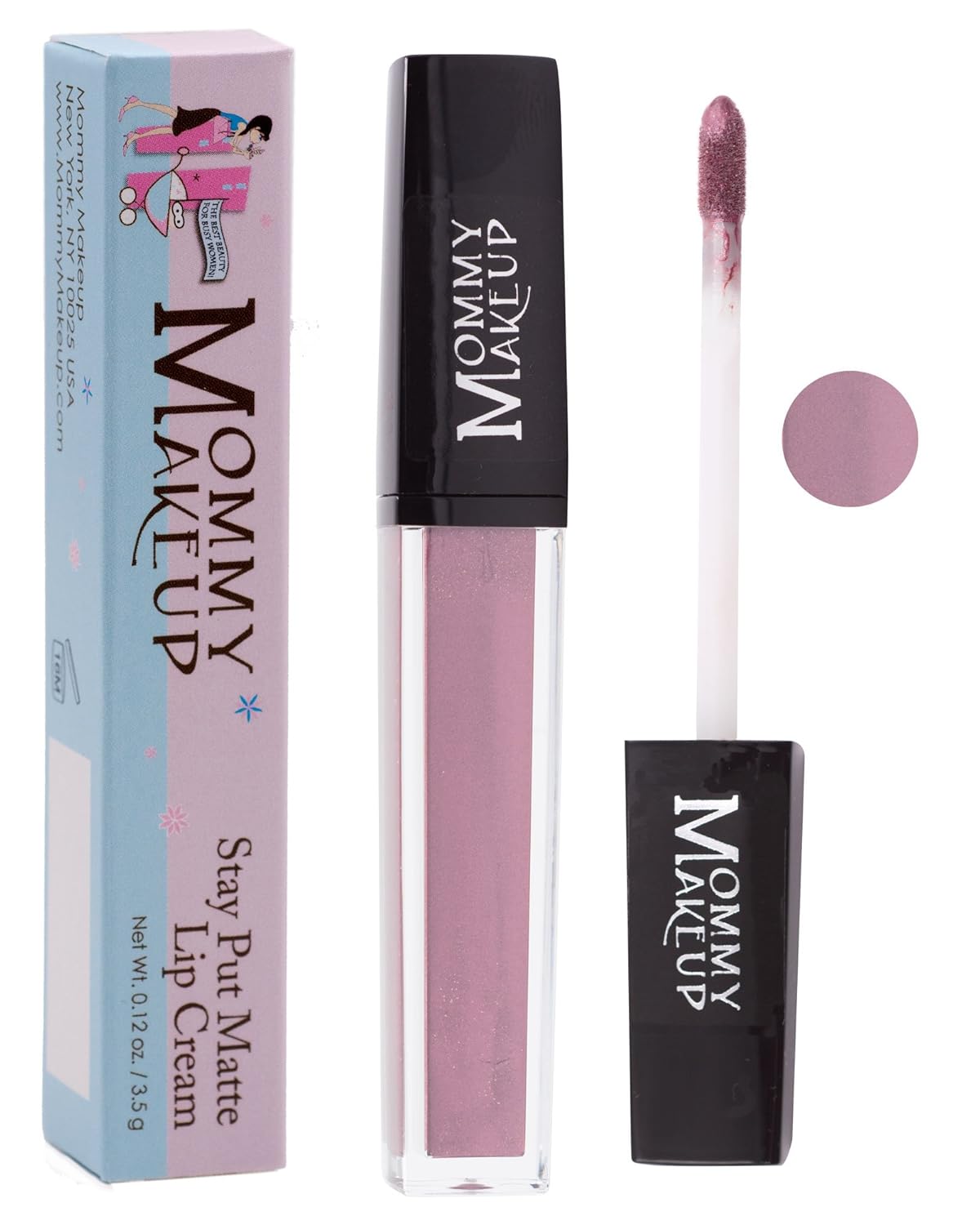 Mommy Makeup Stay Put Matte Lip Cream - Kiss-proof, Transfer-proof, Waterproof, Long Lasting Lipstick - Non-Drying Formula Infused with Vitamin E (Raquel)