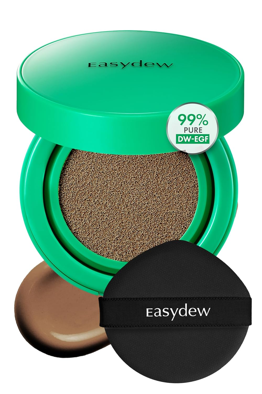 Easydew Mela B Toning Ampoule Cushion - 2-in-1 Korean Skin Care & Face Beauty Makeup - Age-Defying Full Coverage Cushion Foundation with Niacinamide & Hyaluron-Vital C 0.45 oz (#41 Chestnut)