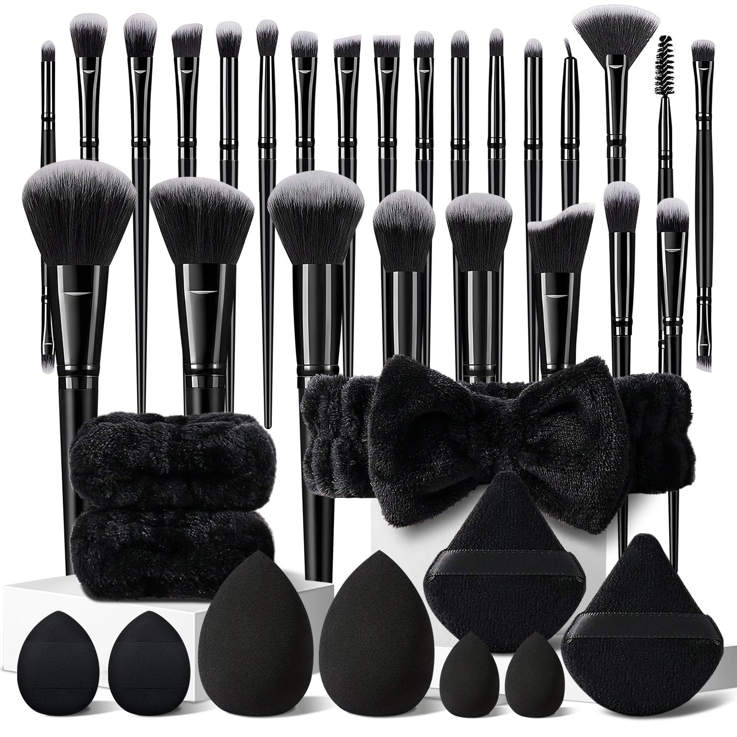 36Pcs Black Makeup Brushes Set Professional Makeup Kit Multi-functional Makeup Tool Set with Facial Makeup Accessories, Foundation Makeup Brush Kit Eye and Face Make up Brushes & Tools