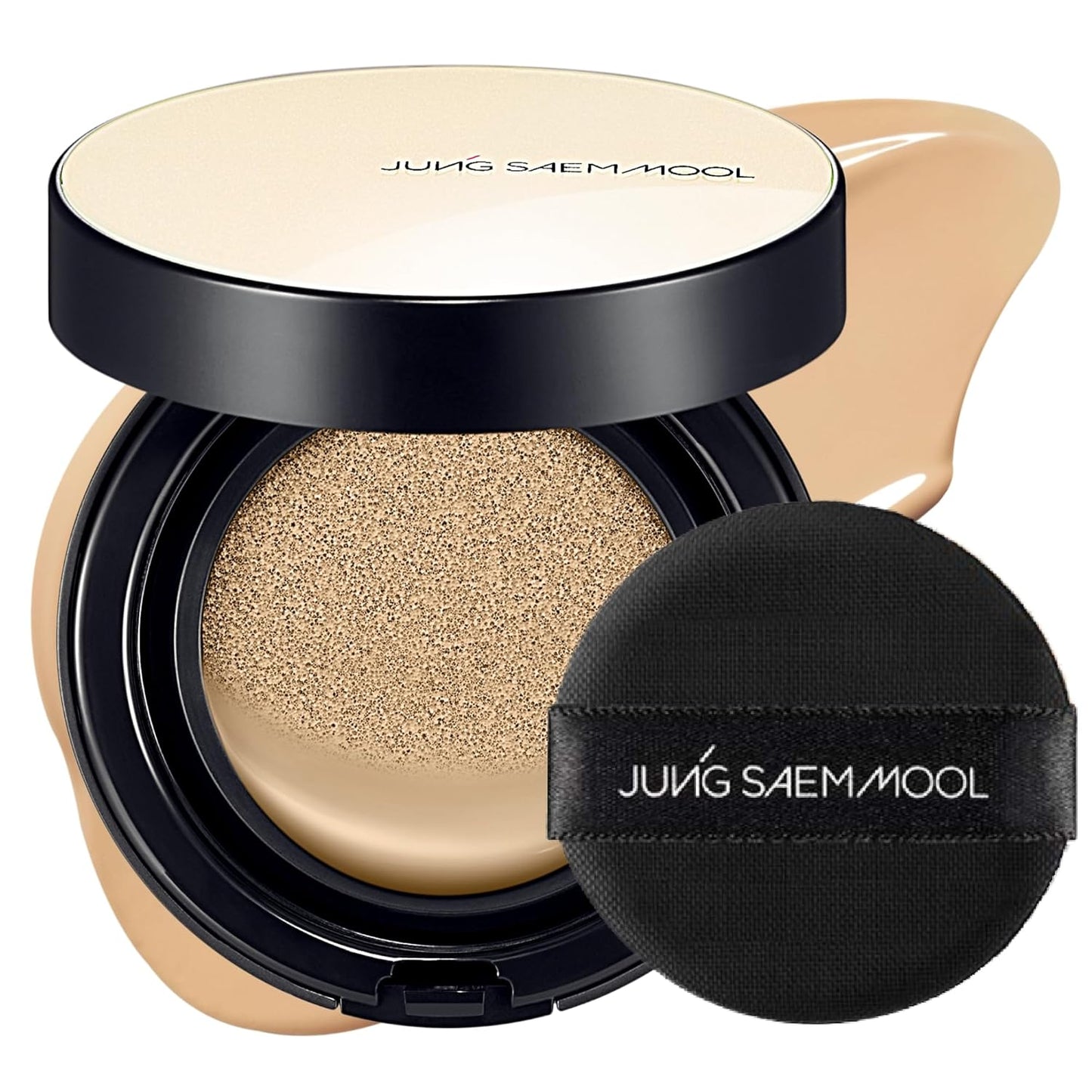 JUNG SAEM MOOL Essential Skin Nuder Cushion 23W Medium Deep 0.49 Fl Oz, No Refill, Natural Radiant Finish Cushion Foundation with Buildable Coverage, Lightweight Texture, Korean Foundation Makeup