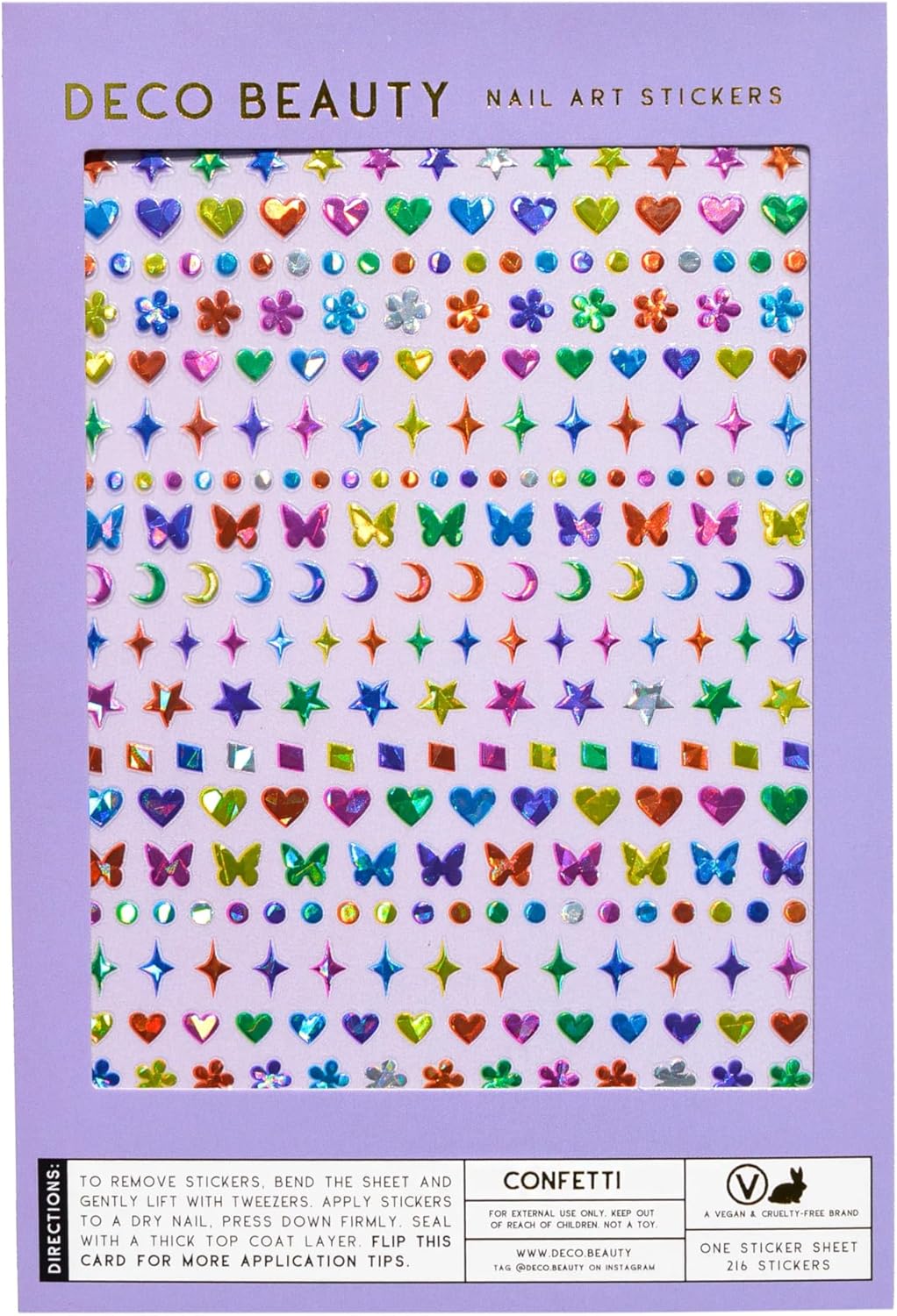 Deco Beauty Confetti Nail Stickers - Lightweight & Easy-to-Apply Nail Art with Trendy Designs - Durable & Long-Lasting Nail Stickers for Women, Ideal for DIY Manicures & Salon-Quality Nails