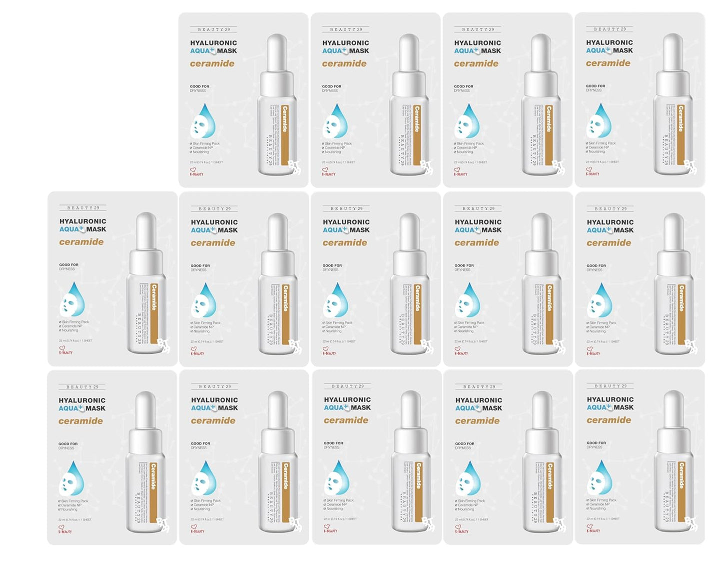 Hyaluronic Aqua Plus Essence Full Face Facial Sheet Mask 14 Sheets - 2 WEEKS SET (CERAMIDE)