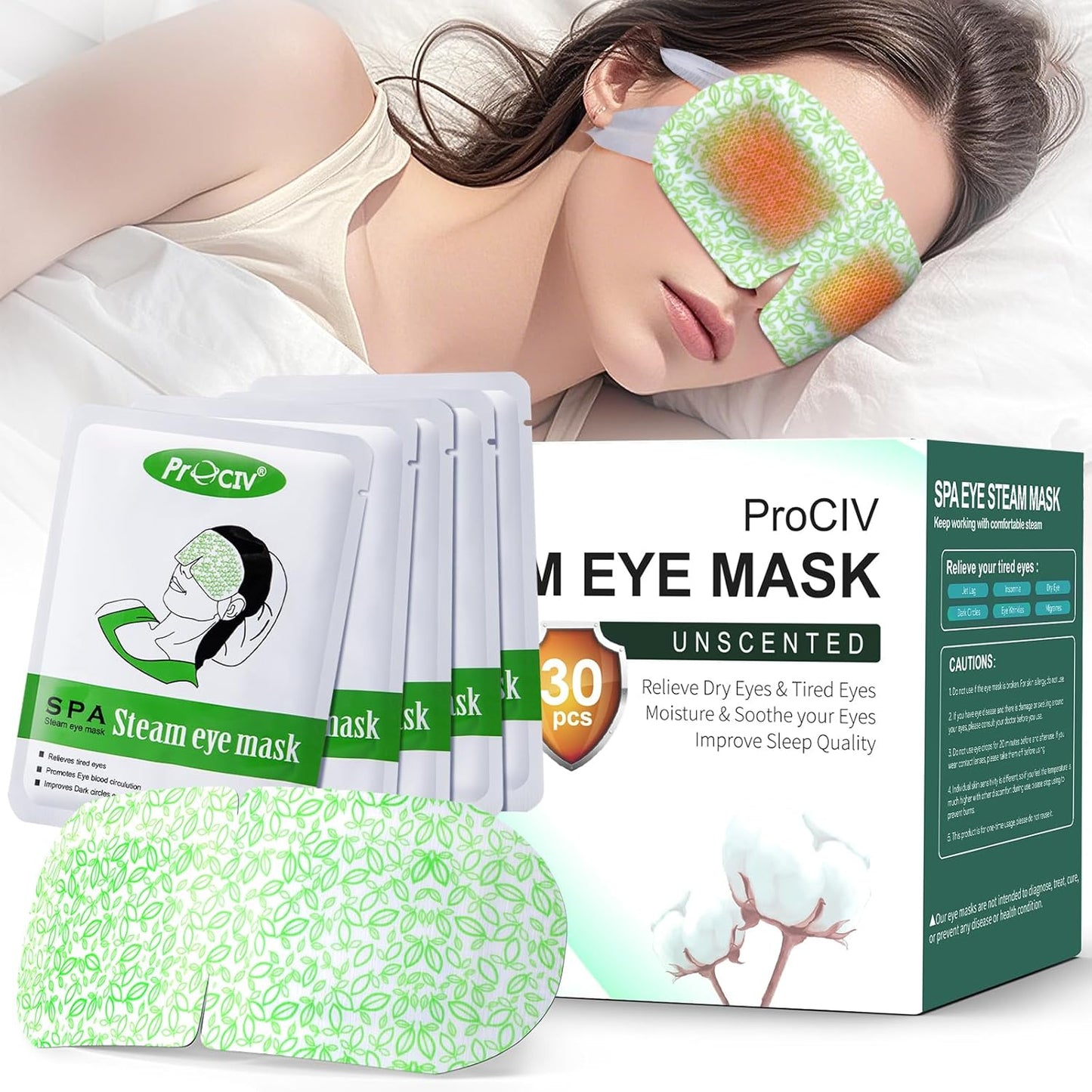 30 Packs Steam Eye Mask,Warm Compress for Dry Eyes Sleep Mask,Hot Auto Heated Eye Masks Relaxing Products for Women Moist Heat Soothing Eye Fatigue,Disposable Eye Mask for SPA Essentials