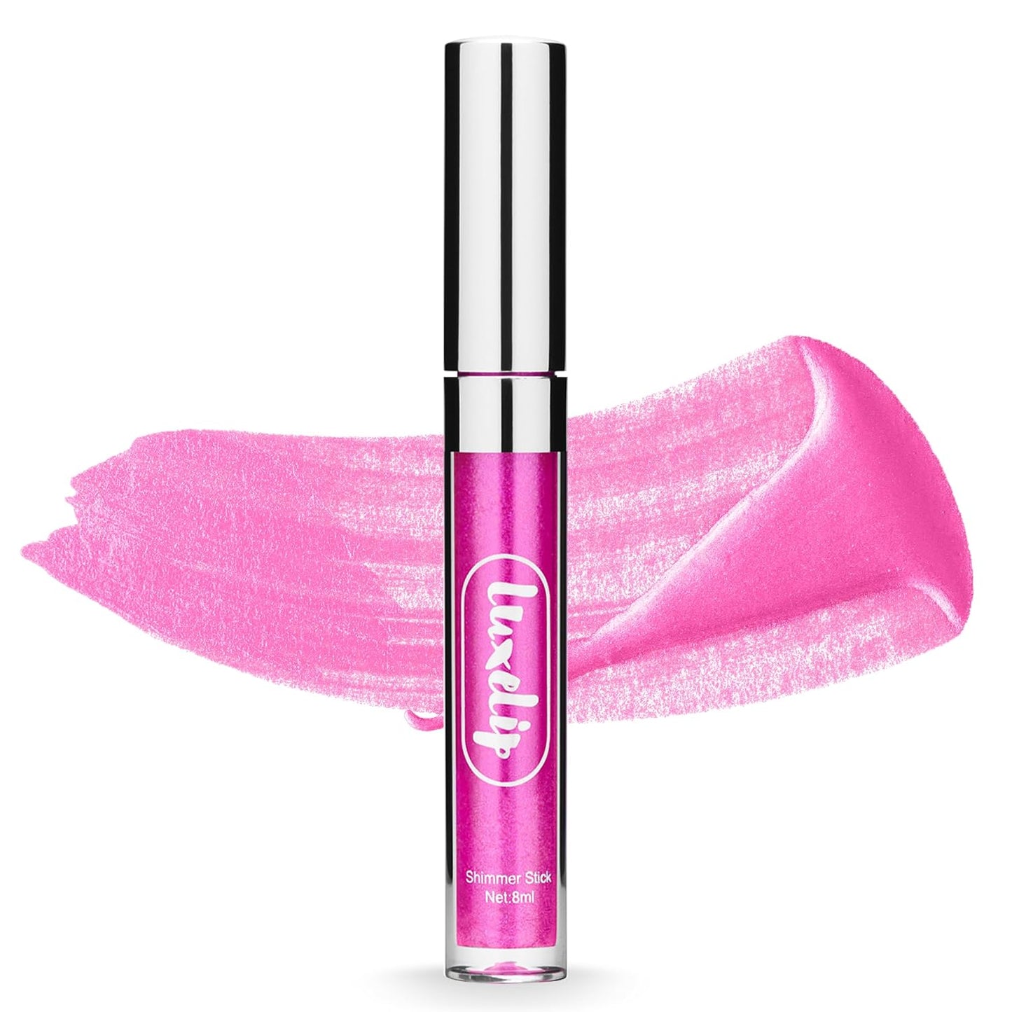 LuxeLip™ Matte Lipstick for Older Women, Hydrating Non-Sticky Lip Gloss for Luminous Shine & Moisturized Lips, Lightweight, Long-Lasting Glossy Finish, Cruelty-Free Lip Makeup (Punchy Pink, 8ml)