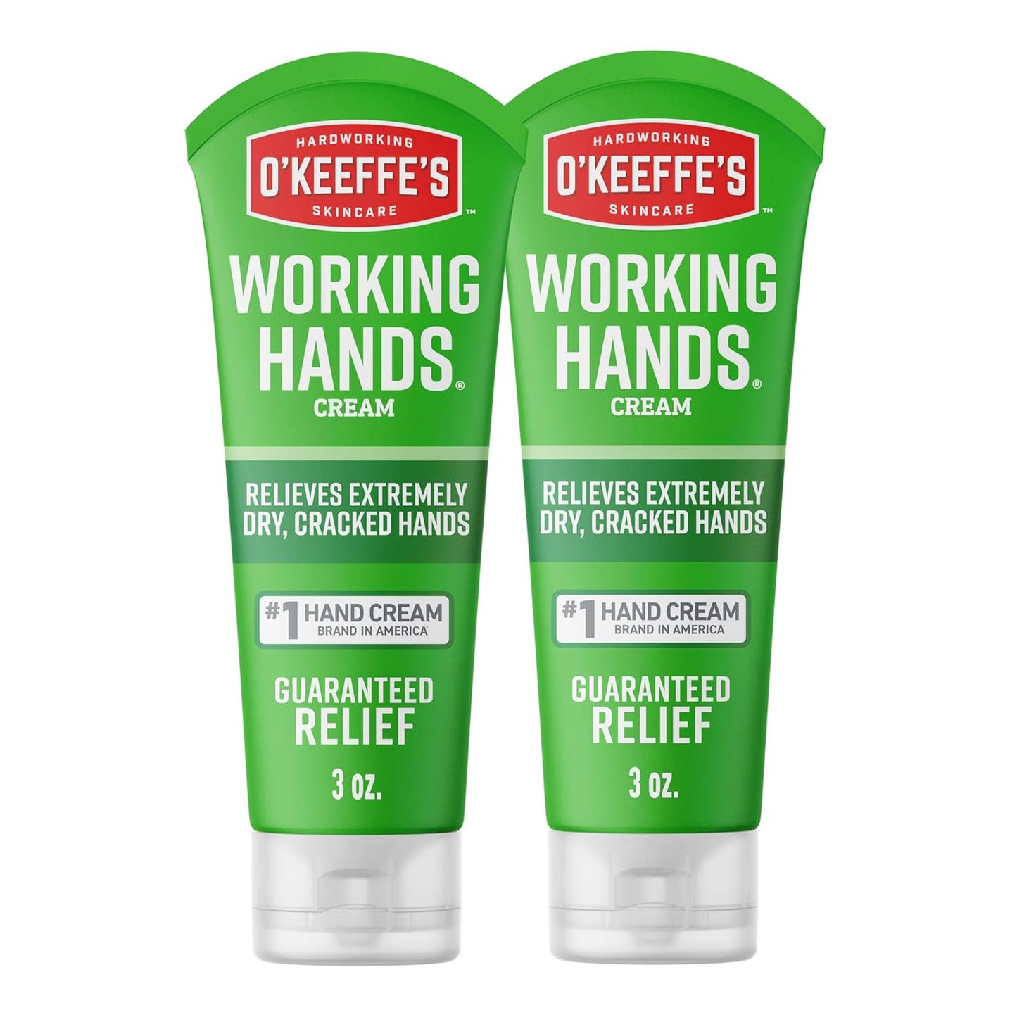 O'Keeffe's Working Hands Hand Cream for Extreme Dryness - 3 oz Tube (2 Pack) - Repairing Skincare for Cracked, Dry Hands
