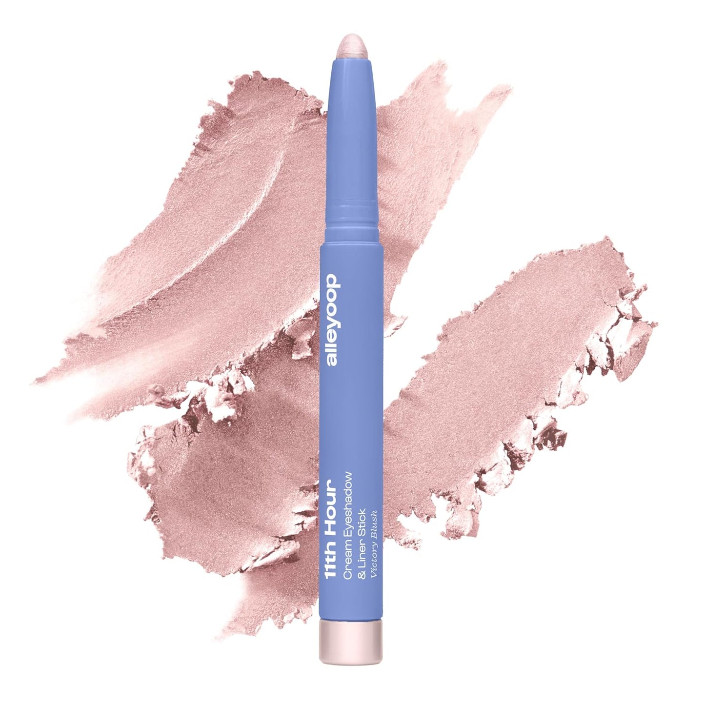 ALLEYOOP 11th Hour Waterproof Cream Eyeshadow Stick – Long-Lasting Eye Shadow Pencil & Eyeliner, Cream to Powder Stick & Highlighter – Smudge-Proof Eyeshadow Shimmer, Victory Blush Shimmer