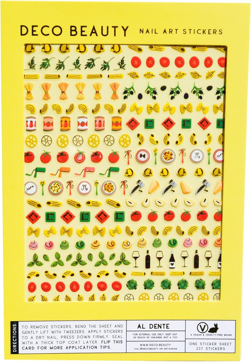 Deco Beauty Al Dente Nail Stickers - Lightweight & Easy-to-Apply Nail Art with Trendy Designs - Durable & Long-Lasting Nail Stickers for Women, Ideal for DIY Manicures & Salon-Quality Nails