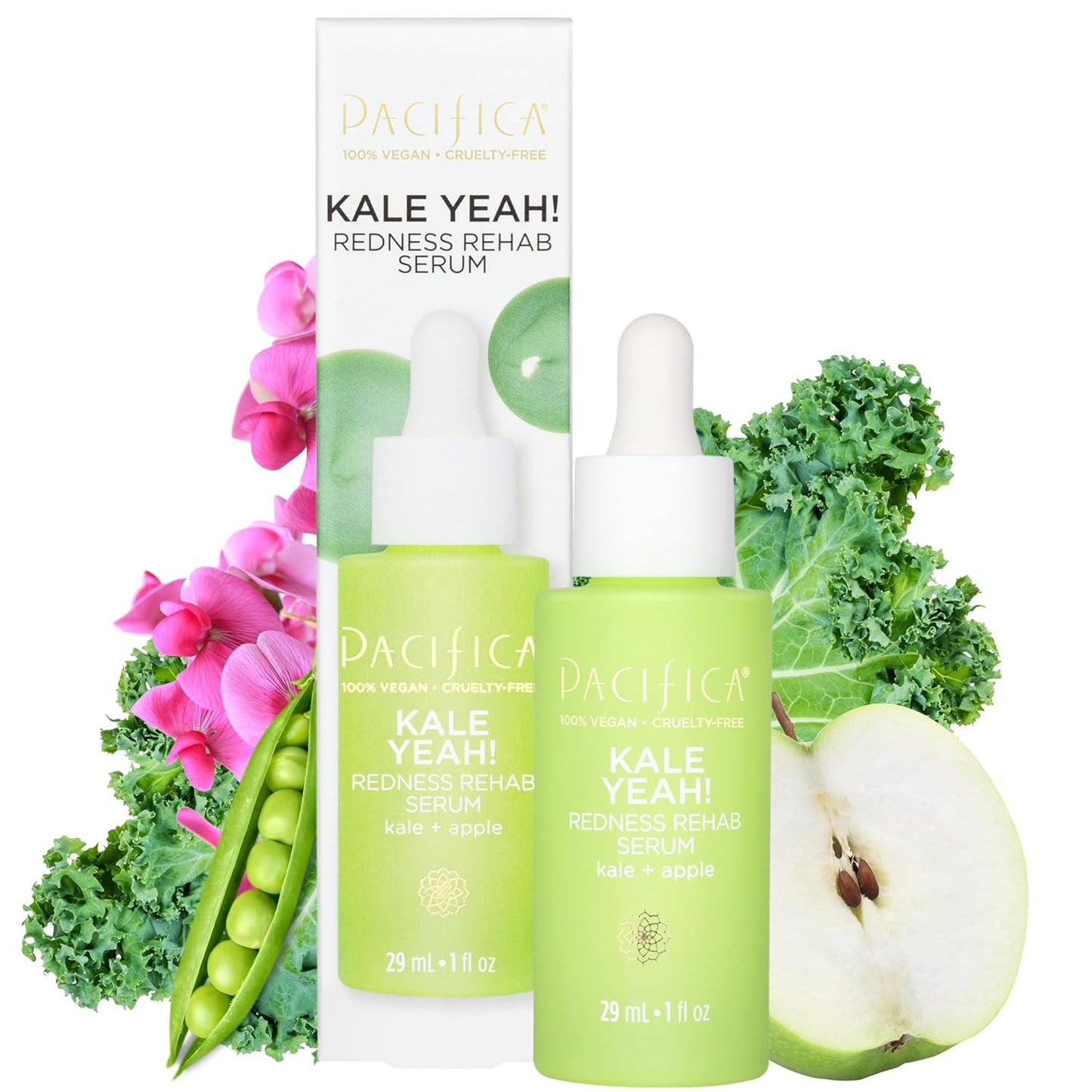 Pacifica Kale Yeah! Redness Rehab Serum – Niacinamide & Super Greens Face Serum to Calm Redness, Minimize Pores & Oil, Soothing Anti-Redness for Oily/Combination Skin Vegan Dermatologist Tested
