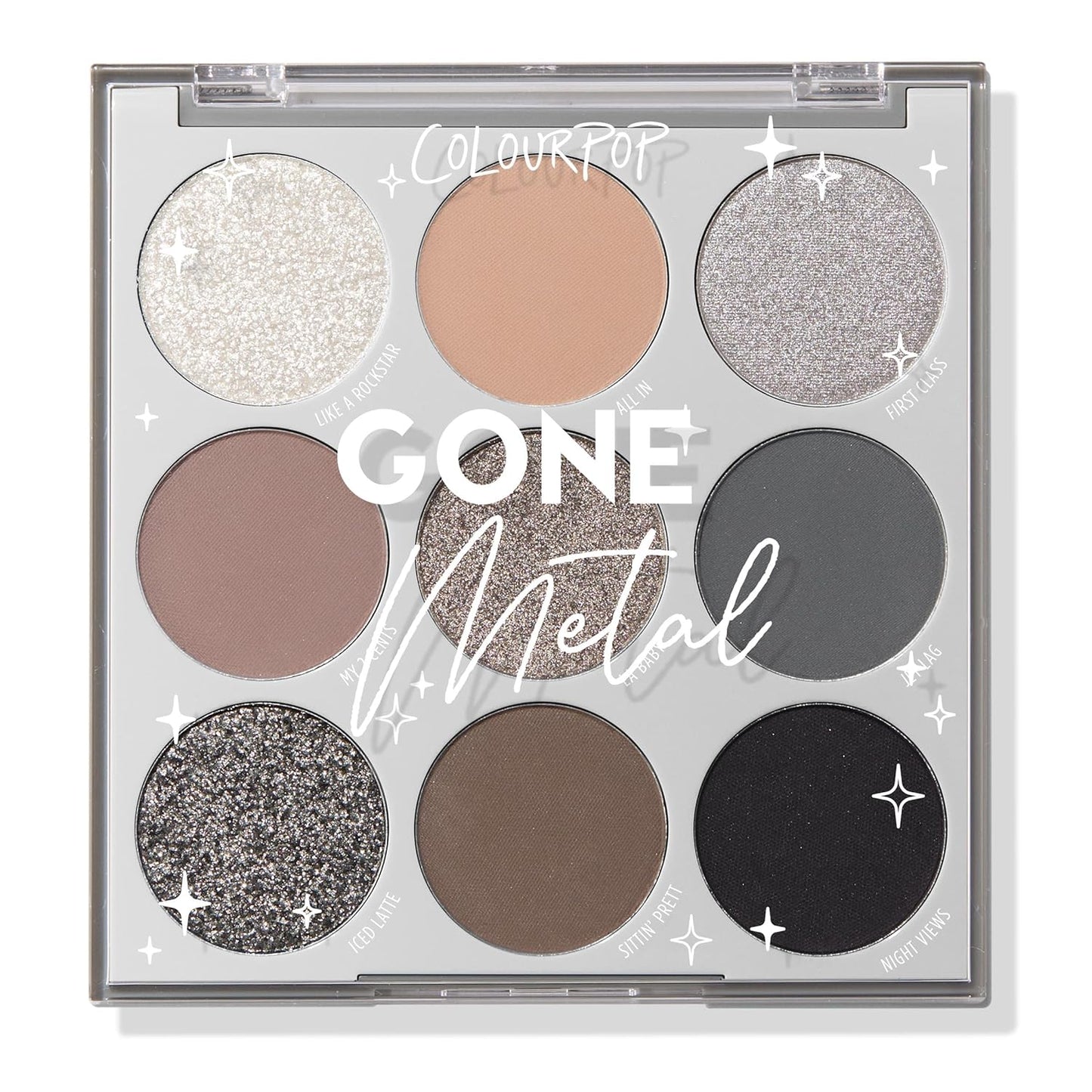 ColourPop Eyeshadow Palette - Eye Makeup Palette with Matte, Metallic, Matte Sparkle & Glitter Finishes - High-Pigment Eye Makeup with a Long-Wearing Formula - Gone Metal (0.3 oz)