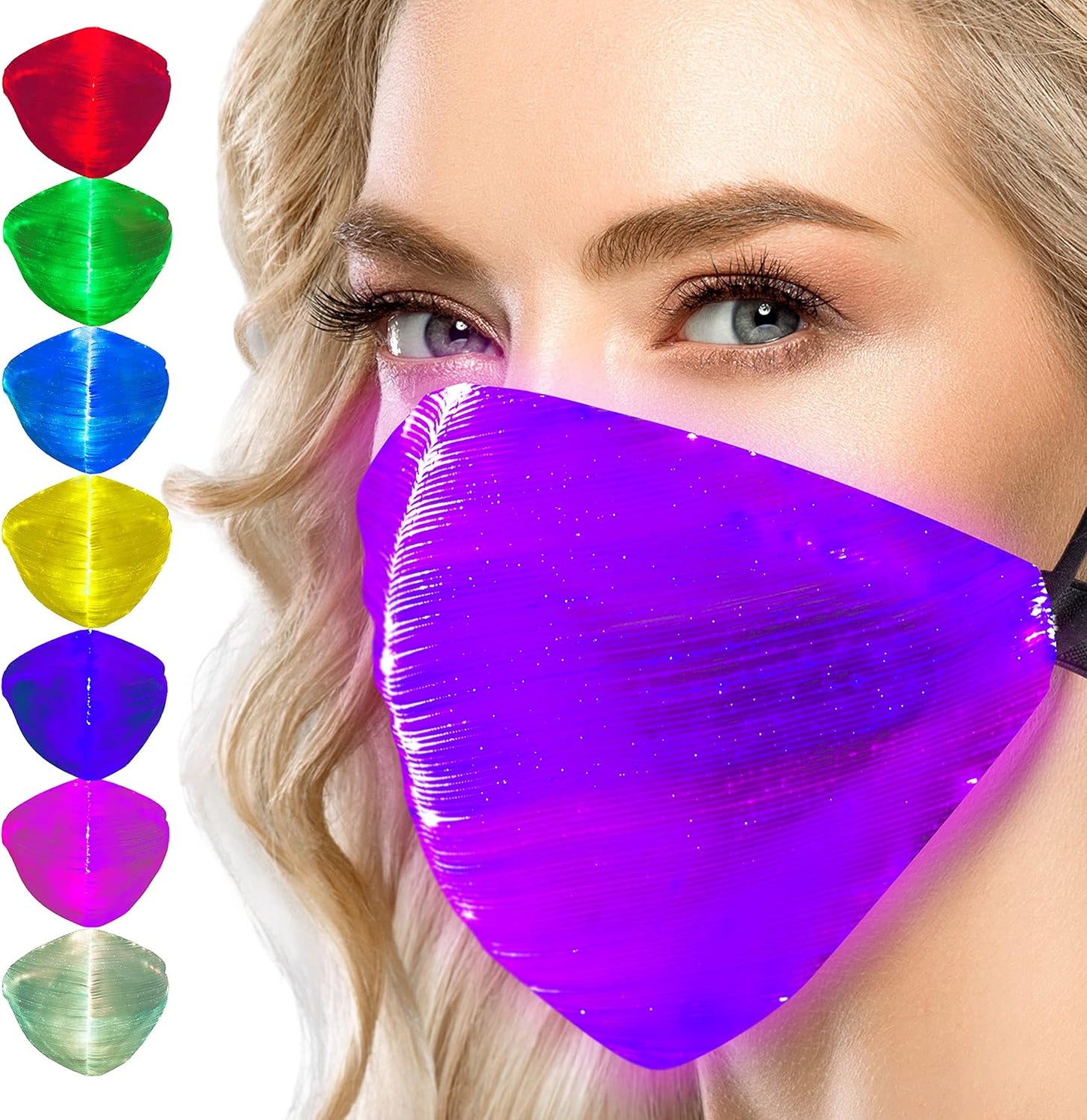 LED Light Up Mask - Rave EDM Halloween Masks For Men & Women - Halloween Costume Ready