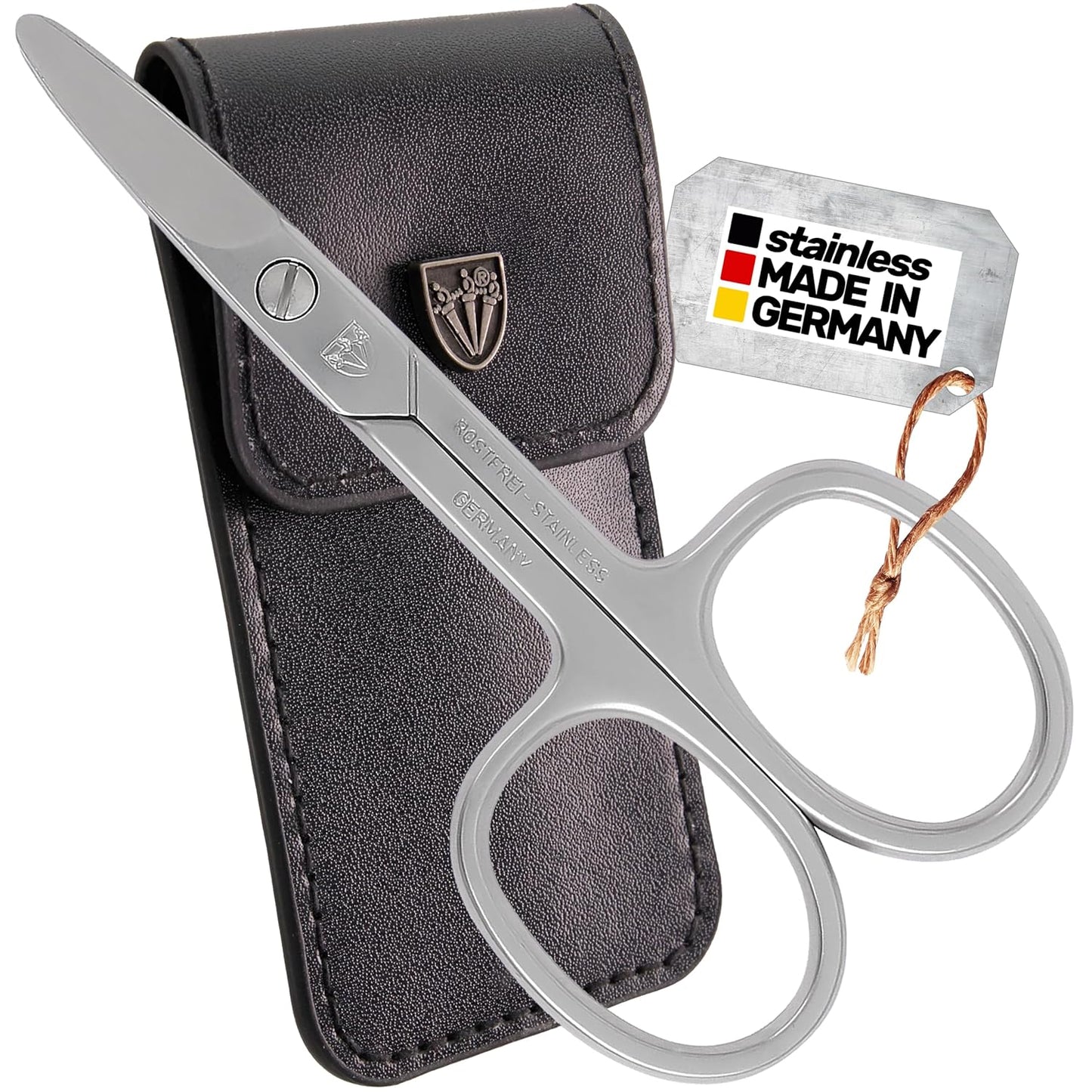 3 Swords Germany - brand quality STAINLESS STEEL INOX CURVED NAIL SCISSORS (1 PIECE) with round tips for DIABETICS - manicure pedicure - nail care by 3 Swords - Made in Germany