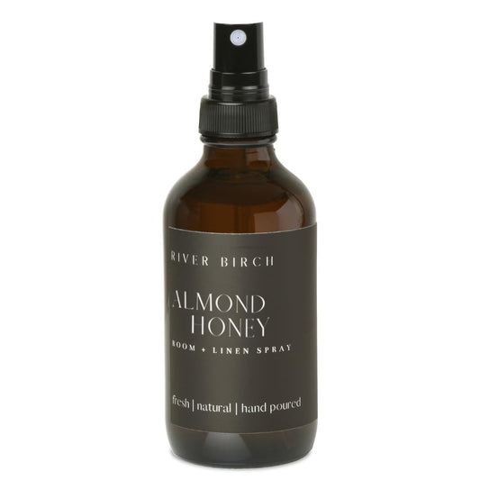 River Birch Almond Honey Scented Linen and Room Spray | Home Fragrance | 4 oz Glass Amber Bottle | Luxury Signature Scent | Handmade in Texas