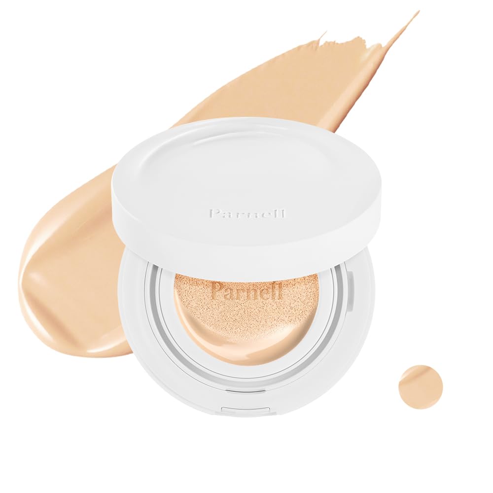 Parnell Cicamanu Serum Cushion - Moisturizing Foundation for Soothing, Coverage, Glass Skin and Lightweight for Sensitive and Dry Skin Pearl Skin (0.52 Fl Oz) (17W)