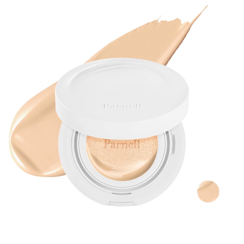 Parnell Cicamanu Serum Cushion - Moisturizing Foundation for Soothing, Coverage, Glass Skin and Lightweight for Sensitive and Dry Skin Pearl Skin (0.52 Fl Oz) (19N)
