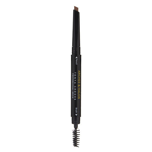 Arches & Halos Angled Brow Shading Pencil - Dual Ended Pencil and Brush with Highly Pigmented Color - Define, Detail and Build Brows - Vegan and Cruelty Free Makeup - Sunny Blonde, 0.012 oz