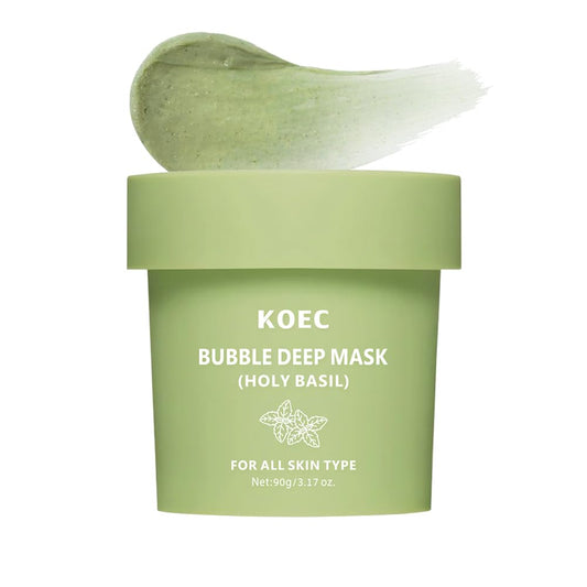 Holy Basil Bubble Deep Mask, Clay Wash-Off Pack for Pores and Blackheads, (90g / 3.17 oz)