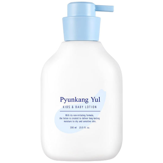 Pyunkang Yul PKY Kids & Baby Lotion Moisturizer with Ceramide, Hyaluronic Acid, Lecithin, Cica, Calming, Hydrating, Soothing, Moisturizing Cream for All Skin Types, Fragrance Free, 19.9 Fl.Oz. 590ml.